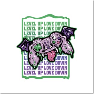 Level up, Love Down Anti valentine Creepy joystick Gamer Posters and Art